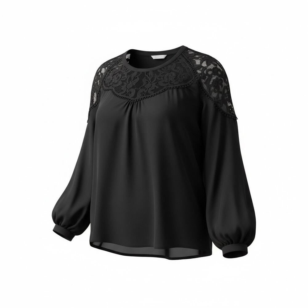 Hayden Los Angeles Black Lace Shoulder Blouse Women S/M